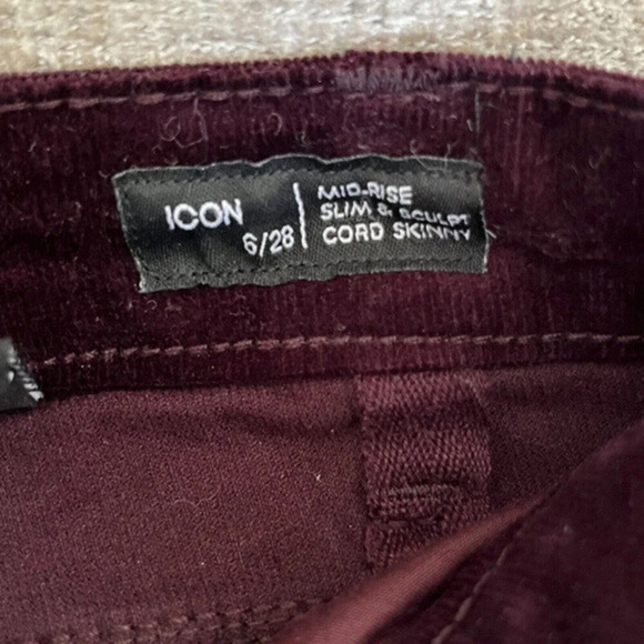Buffalo David Bitton Jeans Womens Burgundy 6/28 Micro Cord Mid-Rise‎ Slim Sculpt - Picture 8 of 12